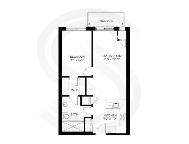 Floor plan — 1 Bedroom Forte